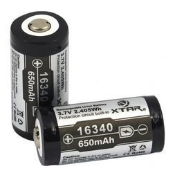 Akumulator XTAR 16340 / R-CR123 3,7V Li-ion 650mAh z zabezpieczeniem